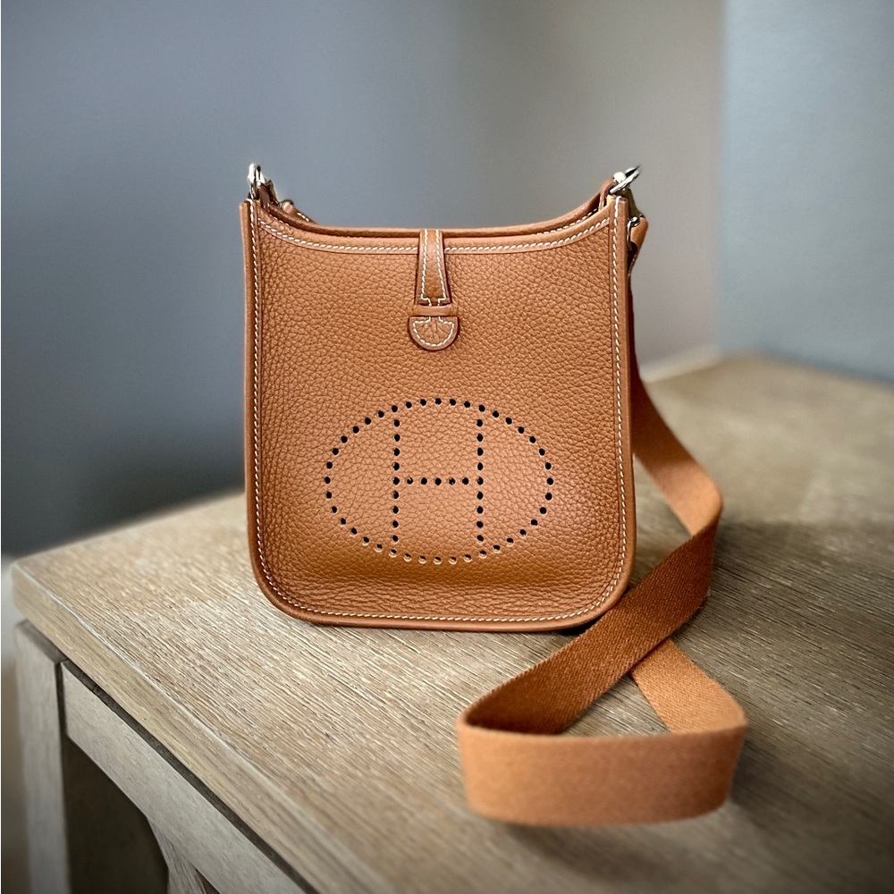 Hermes Gold Evelyn Mini TPM with palladium hardware